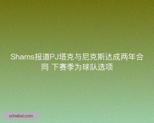 Shams报道PJ塔克与尼克斯达成两年合同 下赛季为球队选项