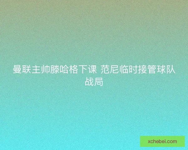 曼联主帅滕哈格下课 范尼临时接管球队战局