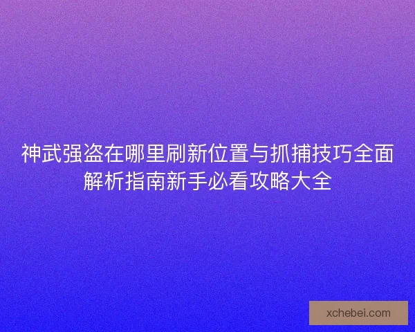神武强盗在哪里刷新位置与抓捕技巧全面解析指南新手必看攻略大全
